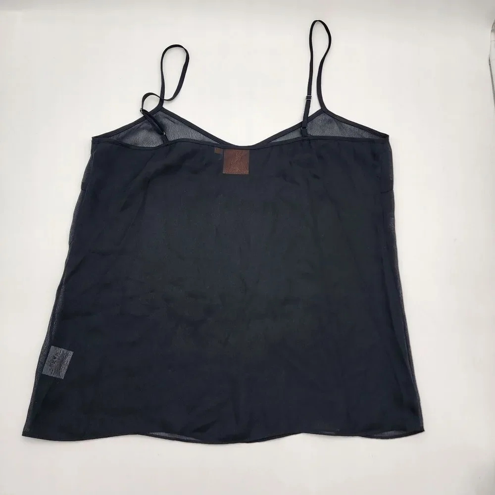 Tory Burch Womens Black Sheer Spaghetti Strap Camisole Tank Top‎ Size 4